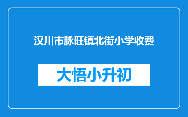 汉川市脉旺镇北街小学收费