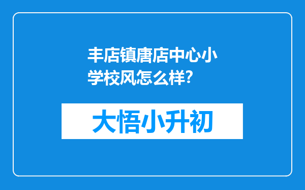 丰店镇唐店中心小学校风怎么样？