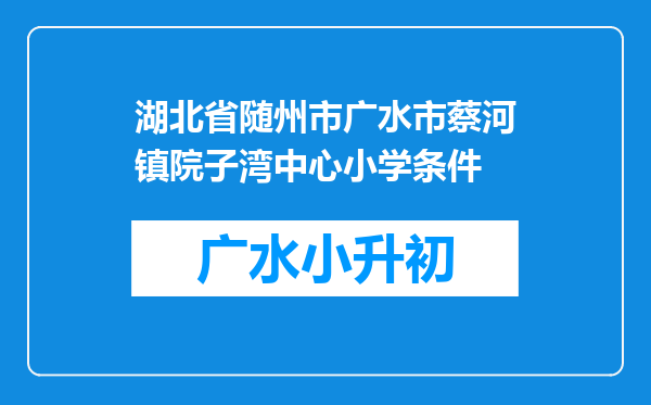 湖北省随州市广水市蔡河镇院子湾中心小学条件