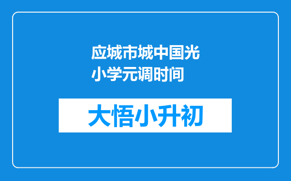 应城市城中国光小学元调时间