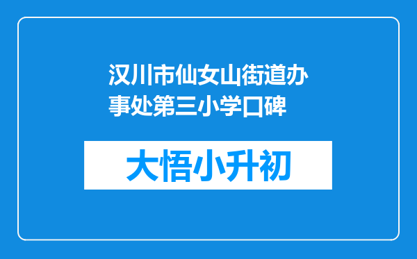 汉川市仙女山街道办事处第三小学口碑