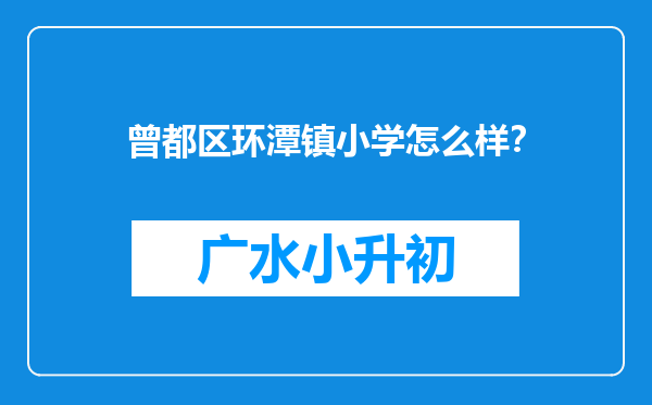 曾都区环潭镇小学怎么样？