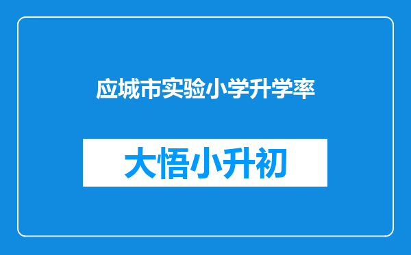 应城市实验小学升学率