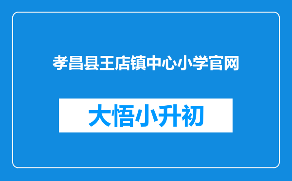 孝昌县王店镇中心小学官网