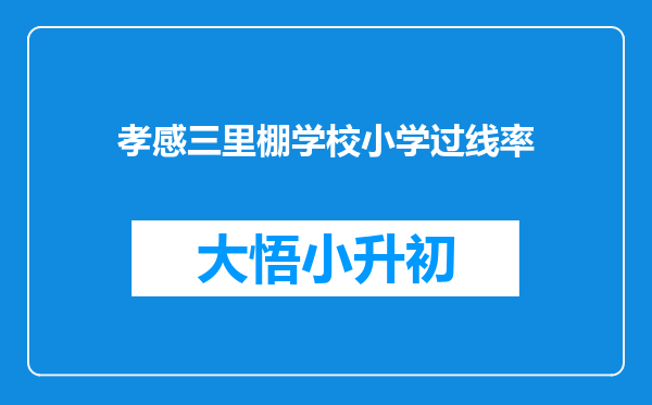 孝感三里棚学校小学过线率