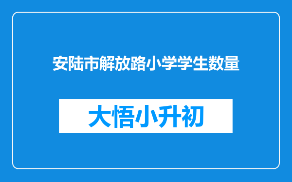 安陆市解放路小学学生数量