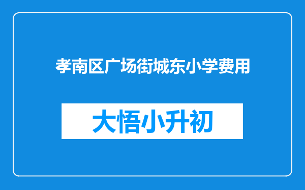 孝南区广场街城东小学费用