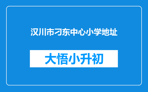 汉川市刁东中心小学地址