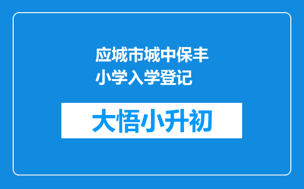 应城市城中保丰小学入学登记