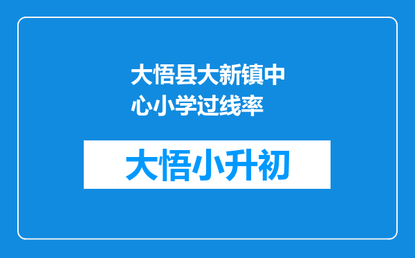 大悟县大新镇中心小学过线率