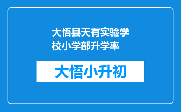 大悟县天有实验学校小学部升学率