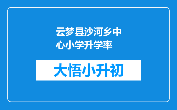 云梦县沙河乡中心小学升学率