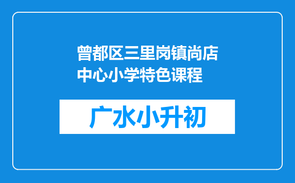 曾都区三里岗镇尚店中心小学特色课程