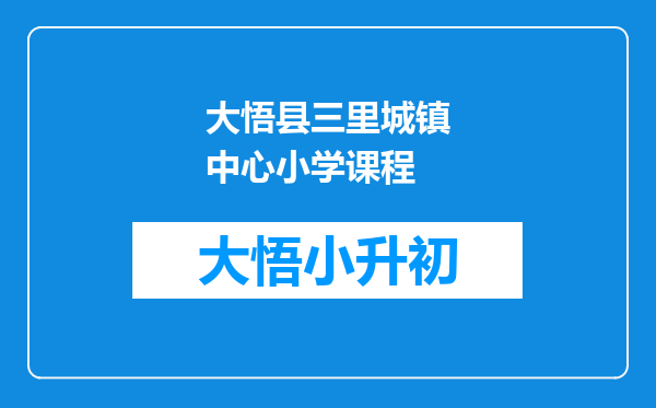 大悟县三里城镇中心小学课程