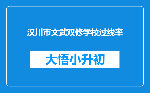 汉川市文武双修学校过线率