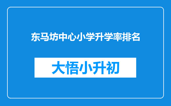 东马坊中心小学升学率排名