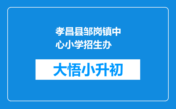 孝昌县邹岗镇中心小学招生办