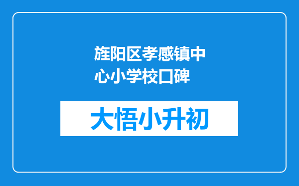 旌阳区孝感镇中心小学校口碑