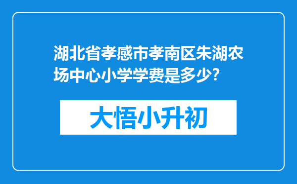 湖北省孝感市孝南区朱湖农场中心小学学费是多少？