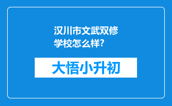 汉川市文武双修学校怎么样？