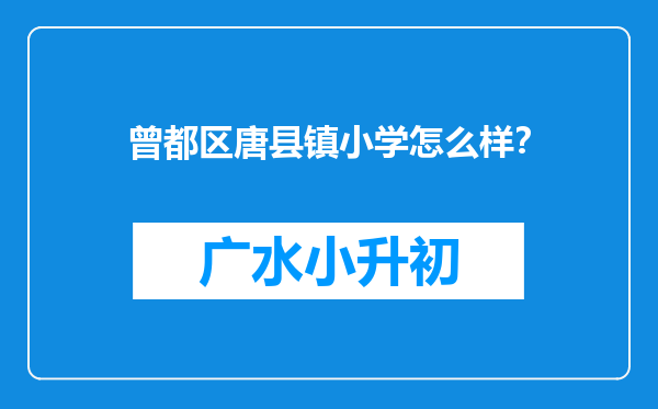 曾都区唐县镇小学怎么样？