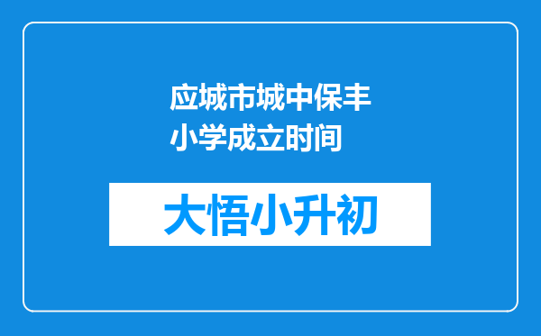 应城市城中保丰小学成立时间