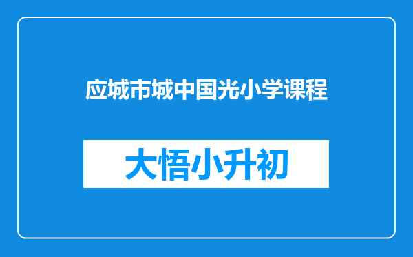 应城市城中国光小学课程