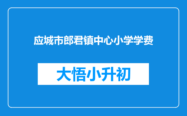 应城市郎君镇中心小学学费