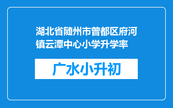 湖北省随州市曾都区府河镇云潭中心小学升学率