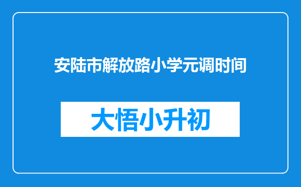 安陆市解放路小学元调时间