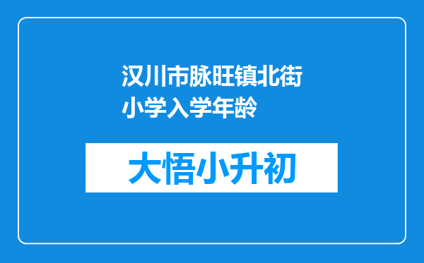 汉川市脉旺镇北街小学入学年龄