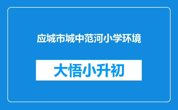 应城市城中范河小学环境