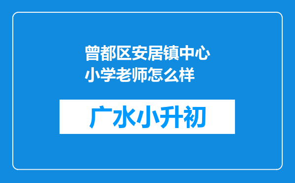 曾都区安居镇中心小学老师怎么样