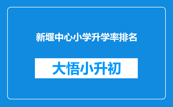 新堰中心小学升学率排名