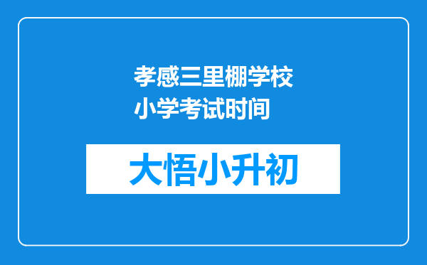 孝感三里棚学校小学考试时间