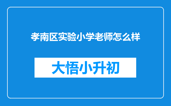 孝南区实验小学老师怎么样