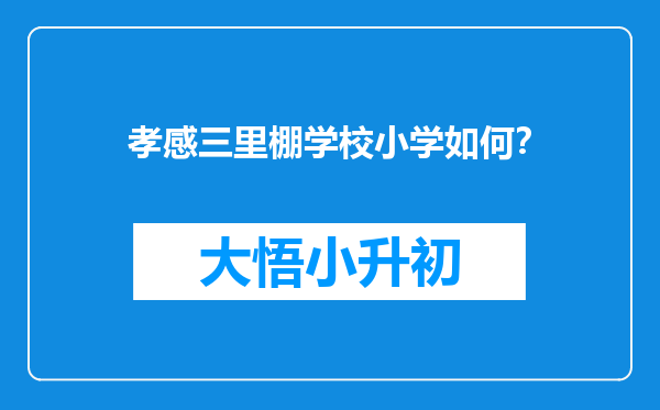 孝感三里棚学校小学如何？