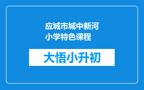 应城市城中新河小学特色课程