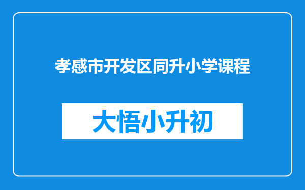 孝感市开发区同升小学课程