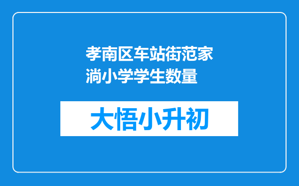 孝南区车站街范家淌小学学生数量