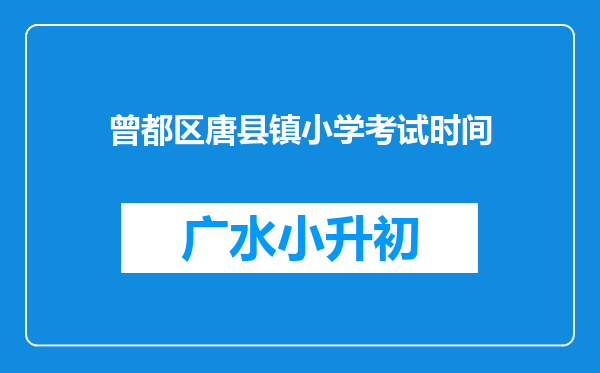 曾都区唐县镇小学考试时间