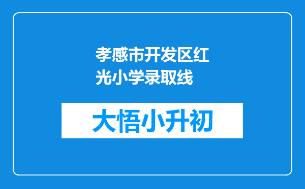 孝感市开发区红光小学录取线