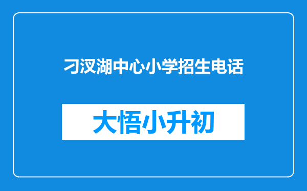 刁汊湖中心小学招生电话