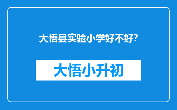 大悟县实验小学好不好？