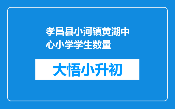 孝昌县小河镇黄湖中心小学学生数量