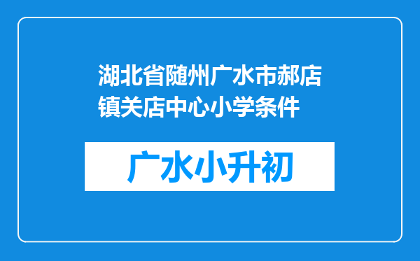 湖北省随州广水市郝店镇关店中心小学条件