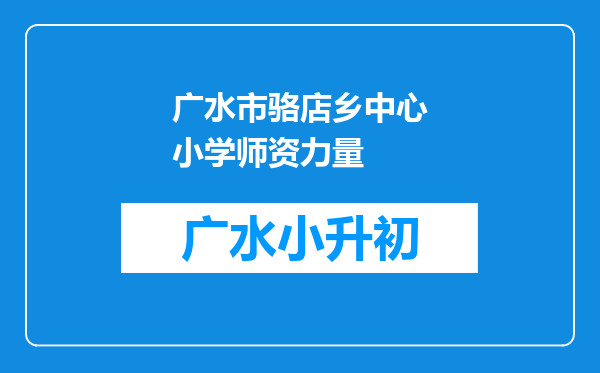 广水市骆店乡中心小学师资力量