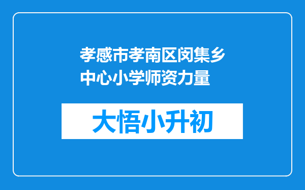 孝感市孝南区闵集乡中心小学师资力量