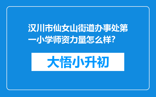 汉川市仙女山街道办事处第一小学师资力量怎么样？