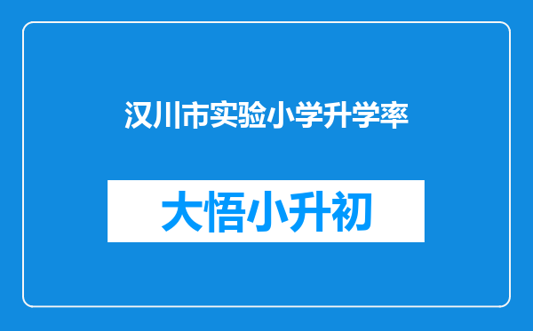 汉川市实验小学升学率